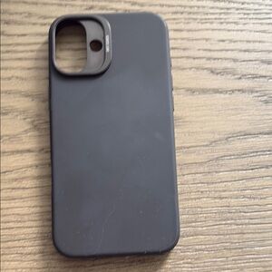 Black Minimalist Phone Case for iPhone 16 Plus